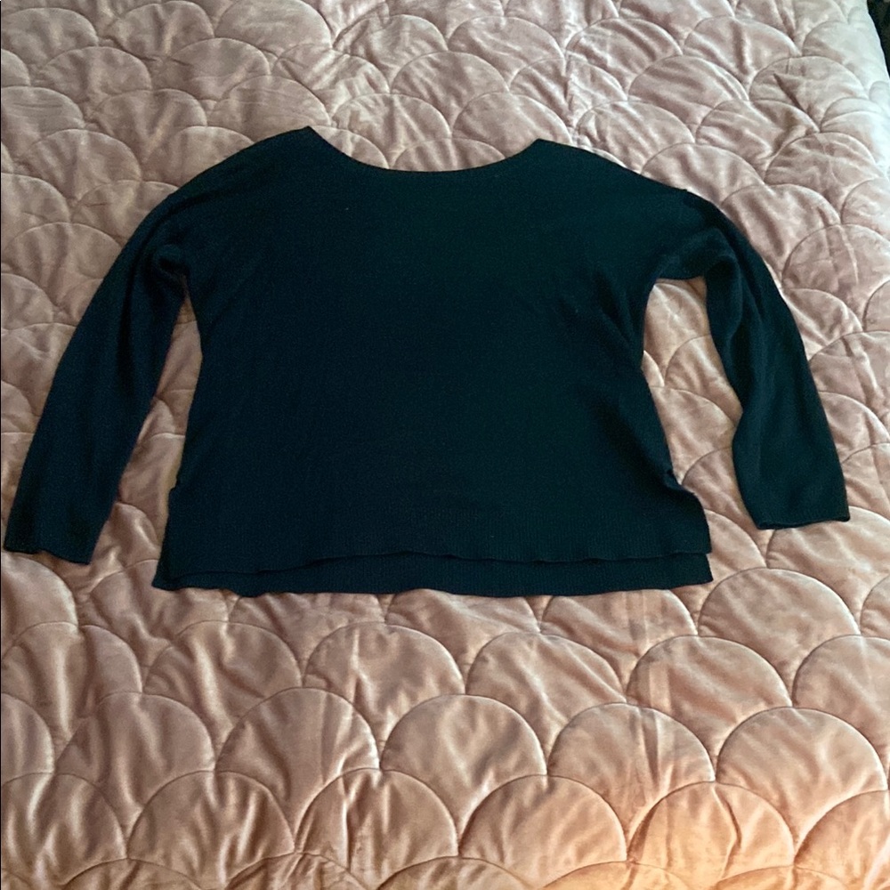 Lululemon Athletica Black Boxy 3/4 Sleeve Blouse